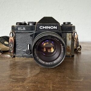Vintage 1979 CHINON 35mm Film SLR Camera with 50mm f/1:1.7 - Untested Body Lens